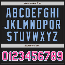 Load image into Gallery viewer, Custom Black Pink-Light Blue Authentic Baseball Jersey
