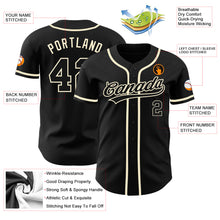 Загрузить изображение в средство просмотра галереи, Custom Black Black-Cream Authentic Baseball Jersey

