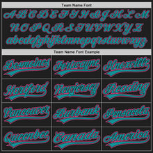 Load image into Gallery viewer, Custom Black Pink-Teal Authentic Baseball Jersey
