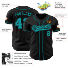 Загрузить изображение в средство просмотра галереи, Custom Black Teal Authentic Baseball Jersey
