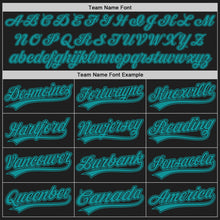 Загрузить изображение в средство просмотра галереи, Custom Black Teal Authentic Baseball Jersey
