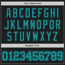 Загрузить изображение в средство просмотра галереи, Custom Black Teal Authentic Baseball Jersey
