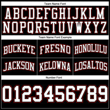 Load image into Gallery viewer, Custom Black White-Red Authentic Throwback Basketball Shorts
