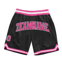 Load image into Gallery viewer, Custom Black Pink-White Authentic Throwback Basketball Shorts

