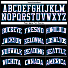 Load image into Gallery viewer, Custom Black White Purple-Teal Authentic Throwback Basketball Jersey
