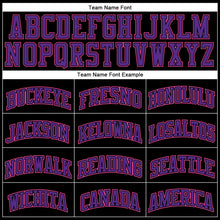 Laden Sie das Bild in den Galerie-Viewer, Custom Black Pink Pinstripe Pink-Purple Authentic Basketball Jersey
