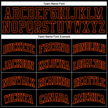 Load image into Gallery viewer, Custom Black Orange Pinstripe Black-Orange Authentic Basketball Jersey
