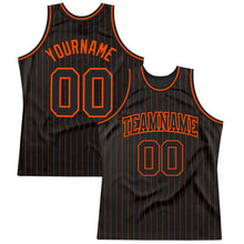 Laden Sie das Bild in den Galerie-Viewer, Custom Black Orange Pinstripe Black-Orange Authentic Basketball Jersey

