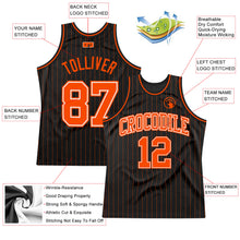 Laden Sie das Bild in den Galerie-Viewer, Custom Black Orange Pinstripe Orange-White Authentic Basketball Jersey
