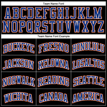 Загрузить изображение в средство просмотра галереи, Custom Black Orange Pinstripe Royal-Orange Authentic Basketball Jersey
