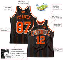 Laden Sie das Bild in den Galerie-Viewer, Custom Black Orange Pinstripe Orange-Black Authentic Basketball Jersey
