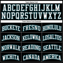 Laden Sie das Bild in den Galerie-Viewer, Custom Black Teal Pinstripe White Black-Teal Authentic Basketball Jersey
