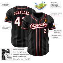 Load image into Gallery viewer, Custom Black White Pinstripe White-Red Authentic Baseball Jersey
