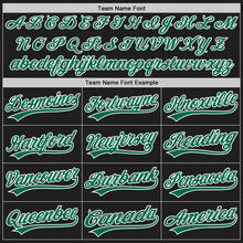 Laden Sie das Bild in den Galerie-Viewer, Custom Black Kelly Green Pinstripe Kelly Green-White Authentic Baseball Jersey
