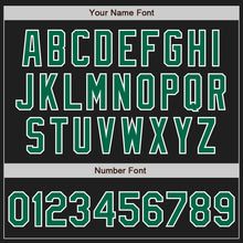 Laden Sie das Bild in den Galerie-Viewer, Custom Black Kelly Green Pinstripe Kelly Green-White Authentic Baseball Jersey
