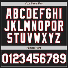 Load image into Gallery viewer, Custom Black Gray Pinstripe White-Red Authentic Baseball Jersey
