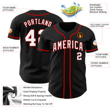Laden Sie das Bild in den Galerie-Viewer, Custom Black White-Red Authentic Baseball Jersey
