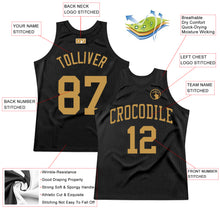 Загрузить изображение в средство просмотра галереи, Custom Black Old Gold Authentic Throwback Basketball Jersey
