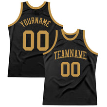 Загрузить изображение в средство просмотра галереи, Custom Black Old Gold Authentic Throwback Basketball Jersey

