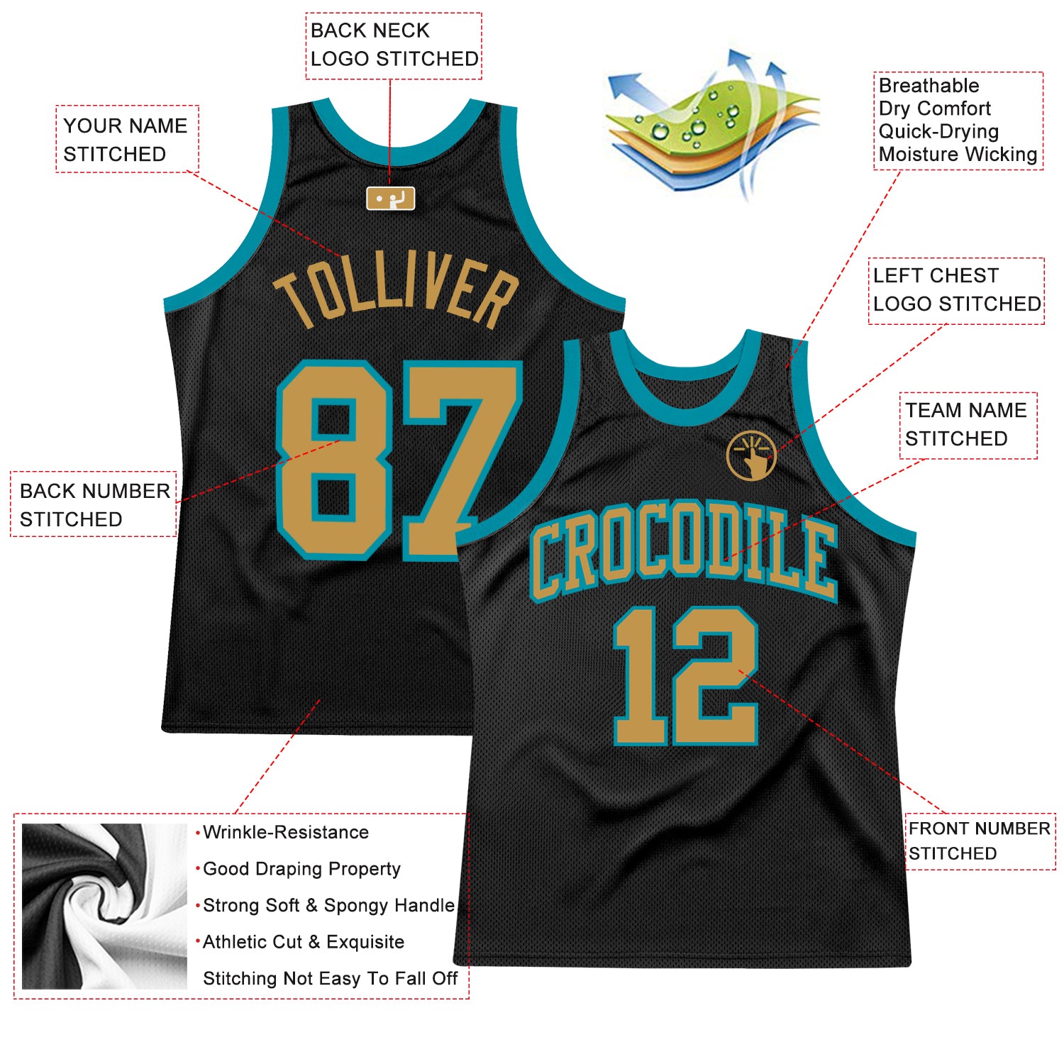 Memphis Grizzlies Customizable Pro Style Basketball Jersey