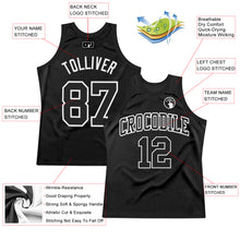 Загрузить изображение в средство просмотра галереи, Custom Black White Authentic Throwback Basketball Jersey

