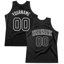 Загрузить изображение в средство просмотра галереи, Custom Black White Authentic Throwback Basketball Jersey

