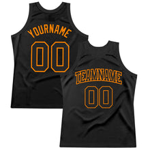 Загрузить изображение в средство просмотра галереи, Custom Black Bay Orange Authentic Throwback Basketball Jersey
