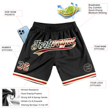 Laden Sie das Bild in den Galerie-Viewer, Custom Black Vintage USA Flag-Cream Authentic Throwback Basketball Shorts
