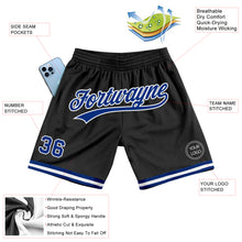 Load image into Gallery viewer, Custom Black Royal-White Authentic Throwback Basketball Shorts
