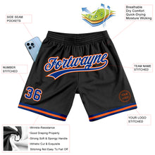 Load image into Gallery viewer, Custom Black Royal-Orange Authentic Throwback Basketball Shorts
