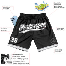 Load image into Gallery viewer, Custom Black White-Gray Authentic Throwback Basketball Shorts

