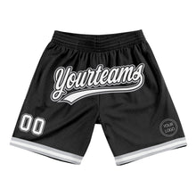 Load image into Gallery viewer, Custom Black White-Gray Authentic Throwback Basketball Shorts
