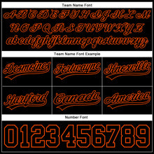 Load image into Gallery viewer, Custom Black Orange Authentic Throwback Basketball Shorts
