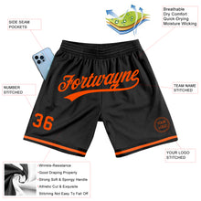 Load image into Gallery viewer, Custom Black Orange Authentic Throwback Basketball Shorts
