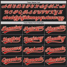 Load image into Gallery viewer, Custom Black Red Pinstripe Red-Cream Authentic Baseball Jersey
