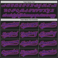 Load image into Gallery viewer, Custom Black Pink Pinstripe Pink-Purple Authentic Baseball Jersey
