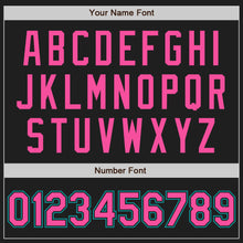 Load image into Gallery viewer, Custom Black Pink Pinstripe Pink-Teal Authentic Baseball Jersey
