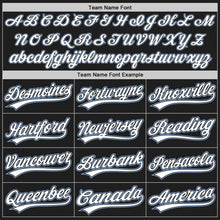 Laden Sie das Bild in den Galerie-Viewer, Custom Black White Pinstripe White-Light Blue Authentic Baseball Jersey
