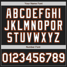 Laden Sie das Bild in den Galerie-Viewer, Custom Black White Pinstripe White-Orange Authentic Baseball Jersey
