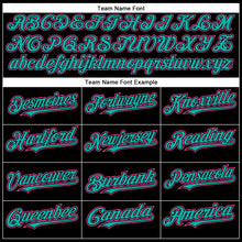 Load image into Gallery viewer, Custom Black Pink-Aqua Authentic Baseball Jersey
