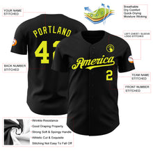Laden Sie das Bild in den Galerie-Viewer, Custom Black Neon Yellow Authentic Baseball Jersey

