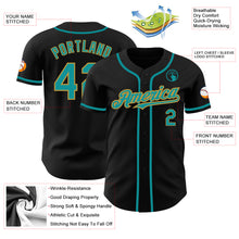 Загрузить изображение в средство просмотра галереи, Custom Black Teal-Old Gold Authentic Baseball Jersey
