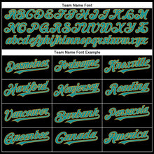 Загрузить изображение в средство просмотра галереи, Custom Black Teal-Old Gold Authentic Baseball Jersey
