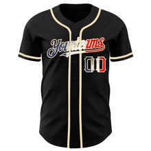 Загрузить изображение в средство просмотра галереи, Custom Black Vintage French Flag-City Cream Authentic Baseball Jersey
