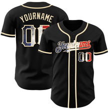 Загрузить изображение в средство просмотра галереи, Custom Black Vintage French Flag-City Cream Authentic Baseball Jersey
