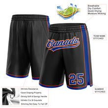 Load image into Gallery viewer, Custom Black Royal-Orange Authentic Basketball Shorts
