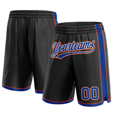 Load image into Gallery viewer, Custom Black Royal-Orange Authentic Basketball Shorts
