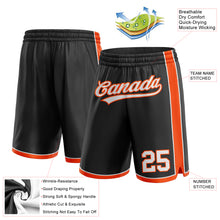 Load image into Gallery viewer, Custom Black White-Orange Authentic Basketball Shorts

