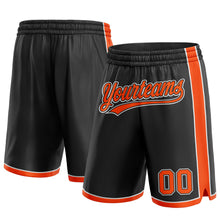 Load image into Gallery viewer, Custom Black Orange-White Authentic Basketball Shorts
