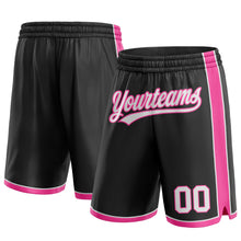 Load image into Gallery viewer, Custom Black White-Pink Authentic Basketball Shorts
